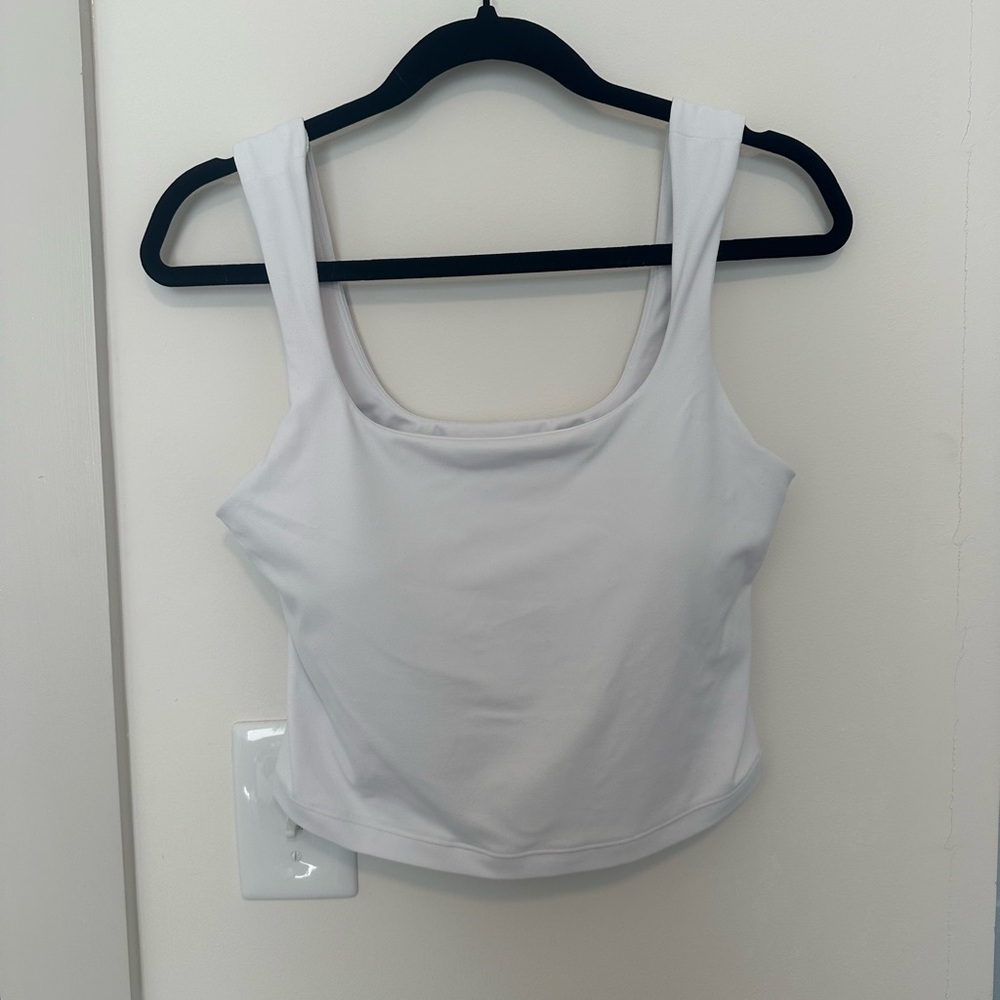 Athleta White Sleeveless Crop Top built in bra